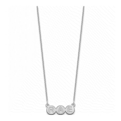 10K White Gold Personalized 3-Letter Bubble Necklace – view 2