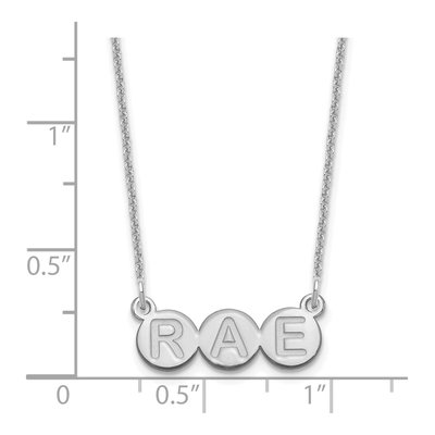 10K White Gold Personalized 3-Letter Bubble Necklace – view 3