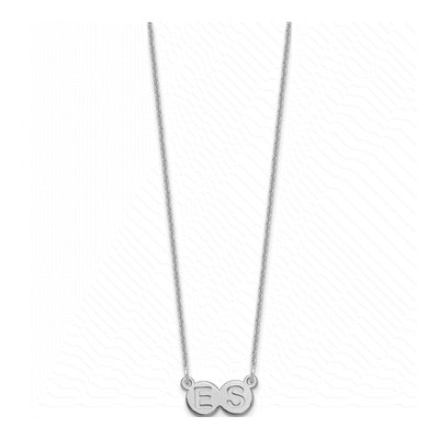 10K White Gold 2-Letter Bubble Initial Necklace – view 2