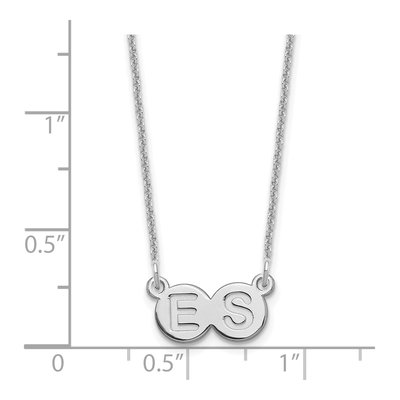 10K White Gold 2-Letter Bubble Initial Necklace – view 3