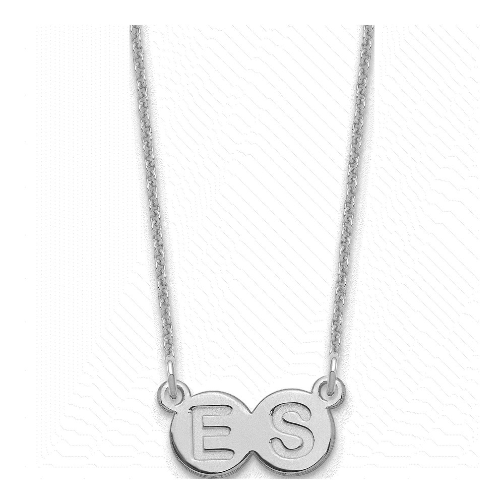 10K White Gold 2-Letter Bubble Initial Necklace