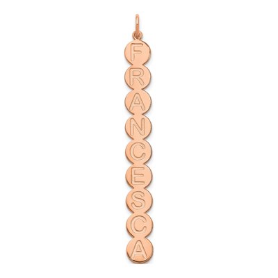 10K Rose Gold Personalized Bubble Letter Pendant