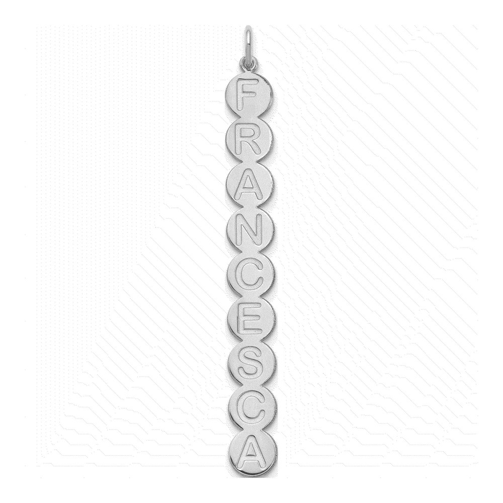 10K White Gold 9-Letter Bubble Name Pendant