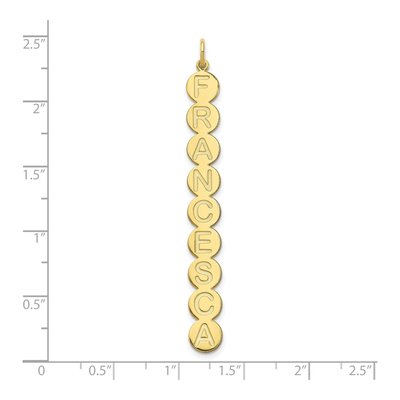 10K Yellow Gold 9-Letter Bubble Name Pendant – view 2