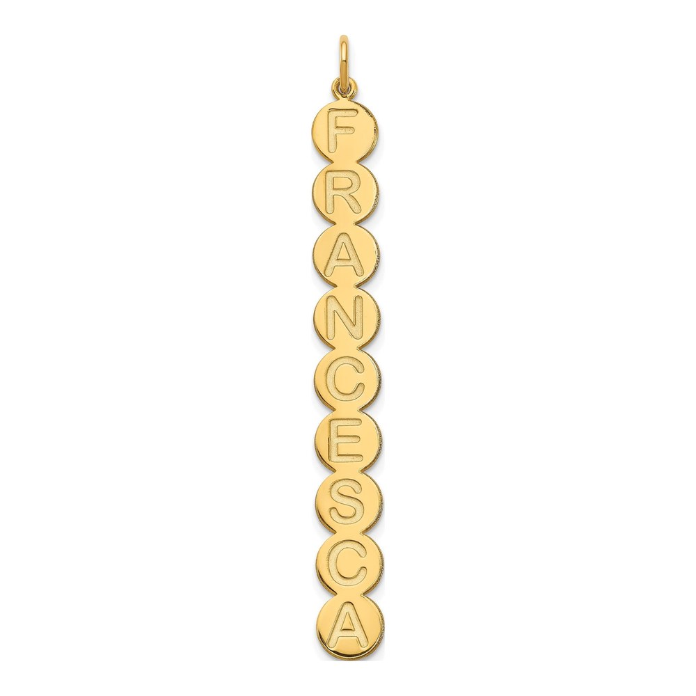 10K Yellow Gold 9-Letter Bubble Name Pendant