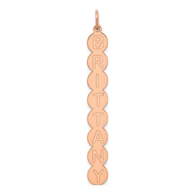 10K Rose Gold 8-Letter Bubble Pendant