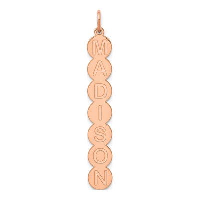 10K Rose Gold 7-Letter Bubble Pendant