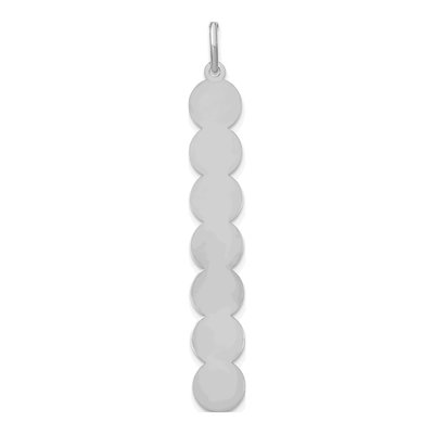 10K White Gold 7-Letter Bubble Pendant – view 4