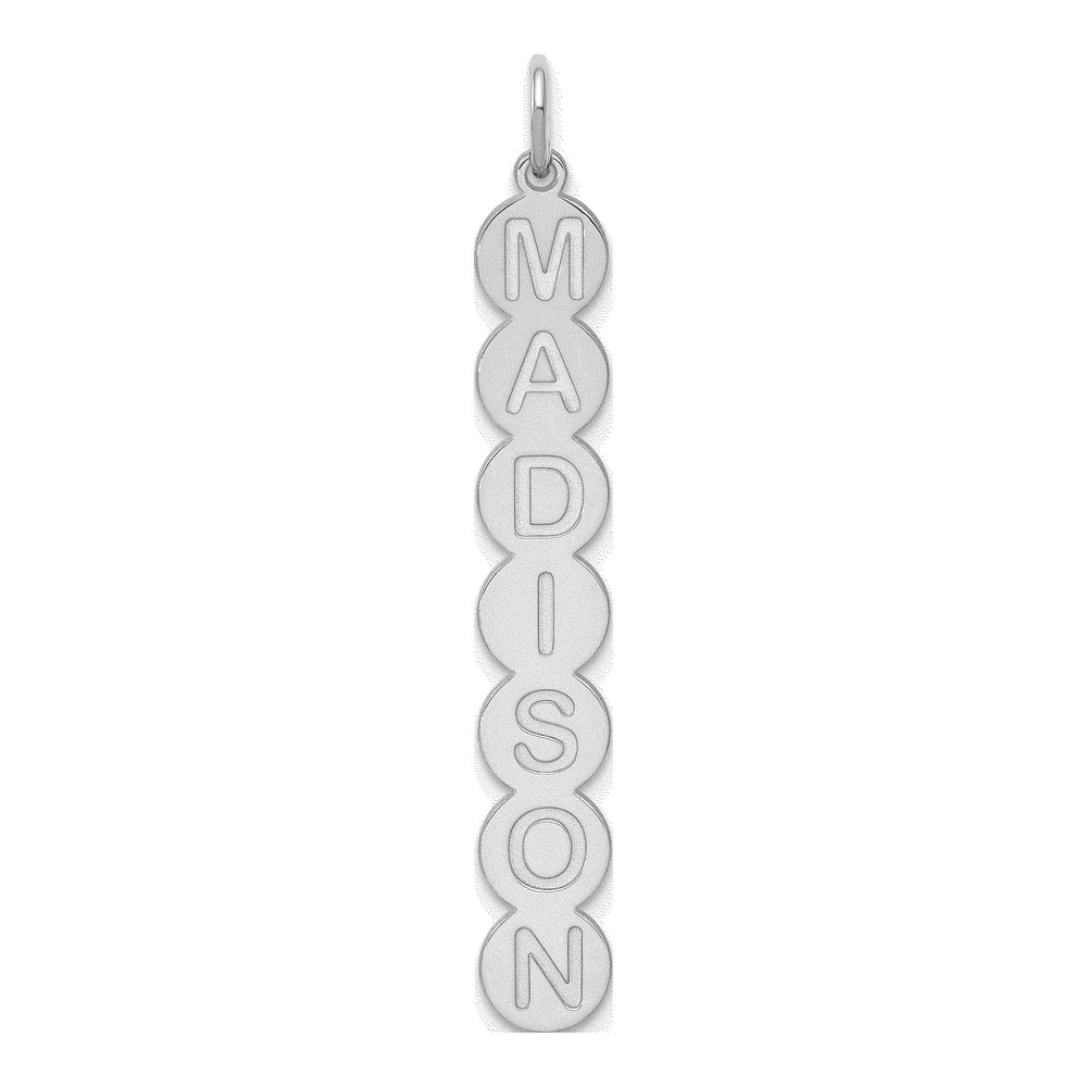 10K White Gold 7-Letter Bubble Pendant