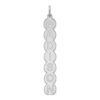 10K White Gold 7-Letter Bubble Pendant