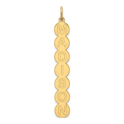 10K Yellow Gold 7-Letter Bubble Pendant