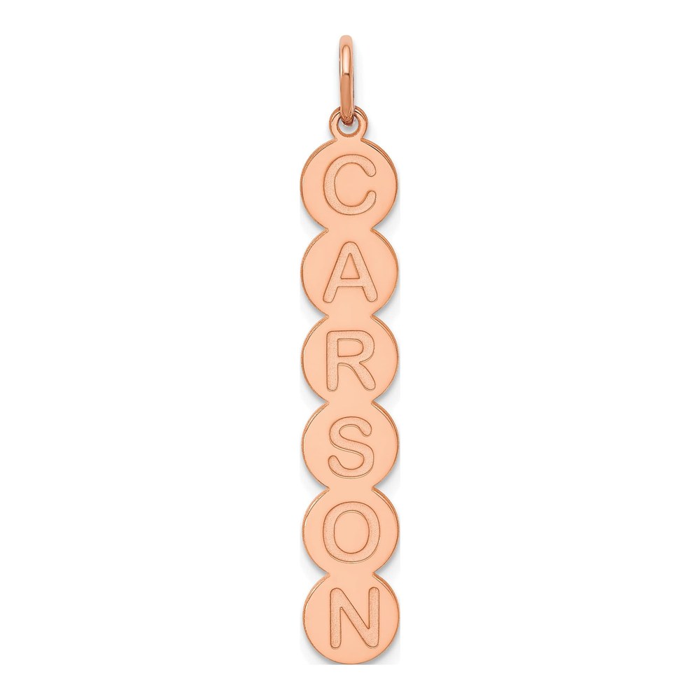 10K Rose Gold 6-Letter Bubble Pendant, Personalized