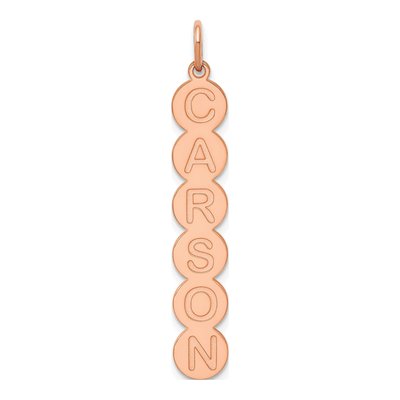 10K Rose Gold 6-Letter Bubble Pendant