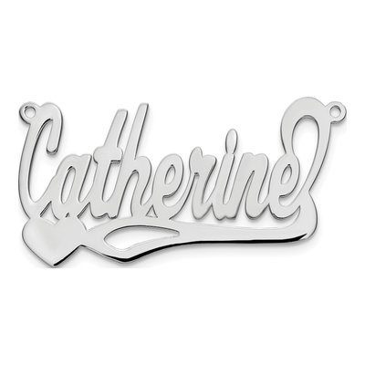 10K White Gold Personalized Heart Name Plate Pendant – view 5