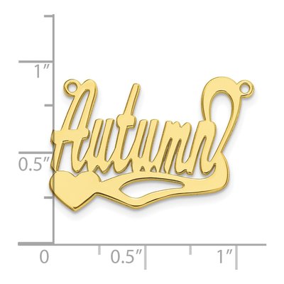 10K Yellow Gold Personalized Heart Name Plate Pendant – view 3