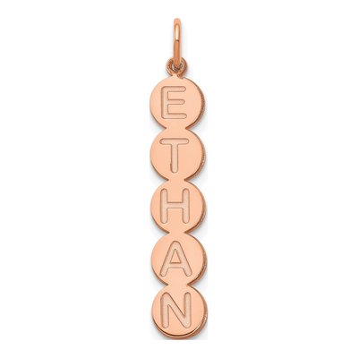 10K Rose Gold 5-Letter Bubble Pendant