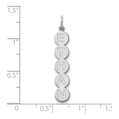 10K White Gold 5-Letter Bubble Pendant – view 2