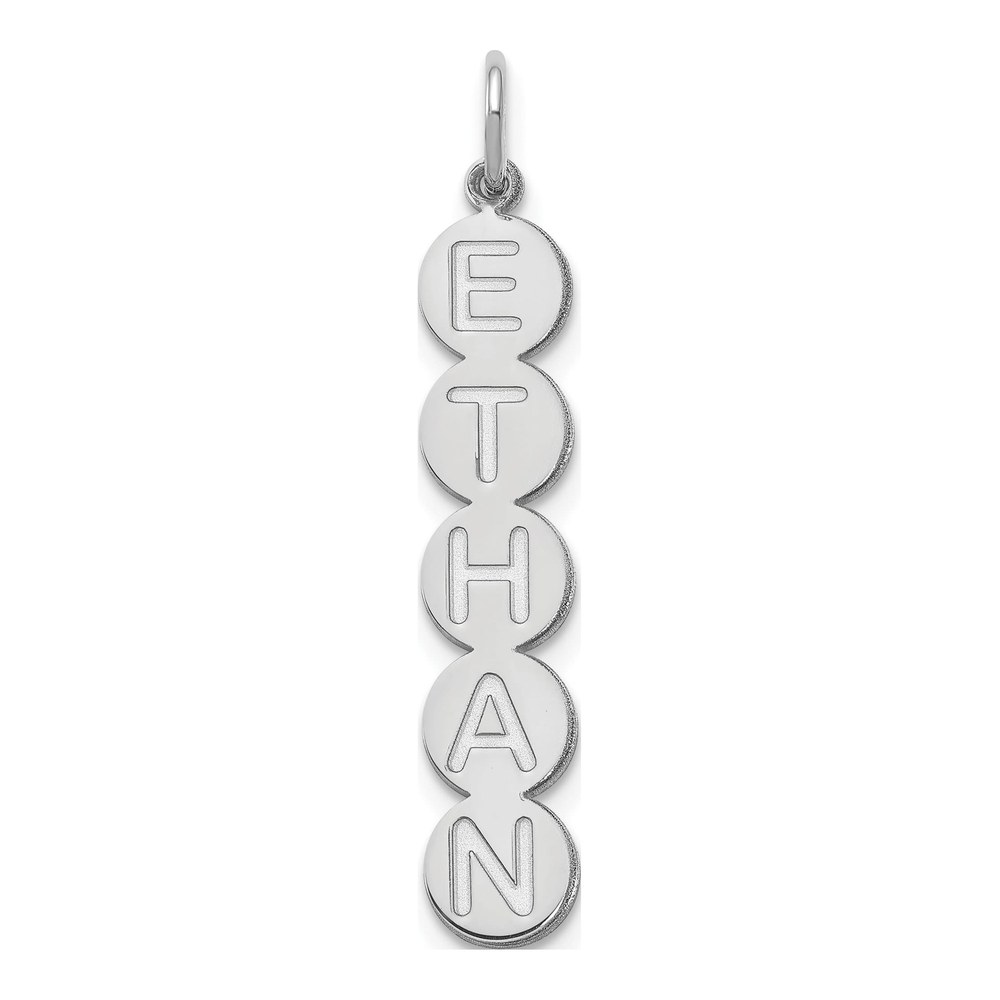 10K White Gold 5-Letter Bubble Pendant