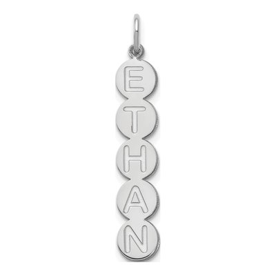 10K White Gold 5-Letter Bubble Pendant