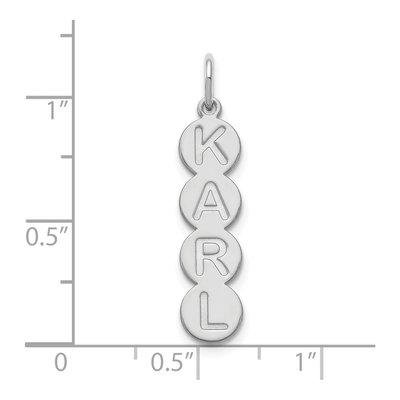 10K White Gold 4-Letter Bubble Pendant – view 2