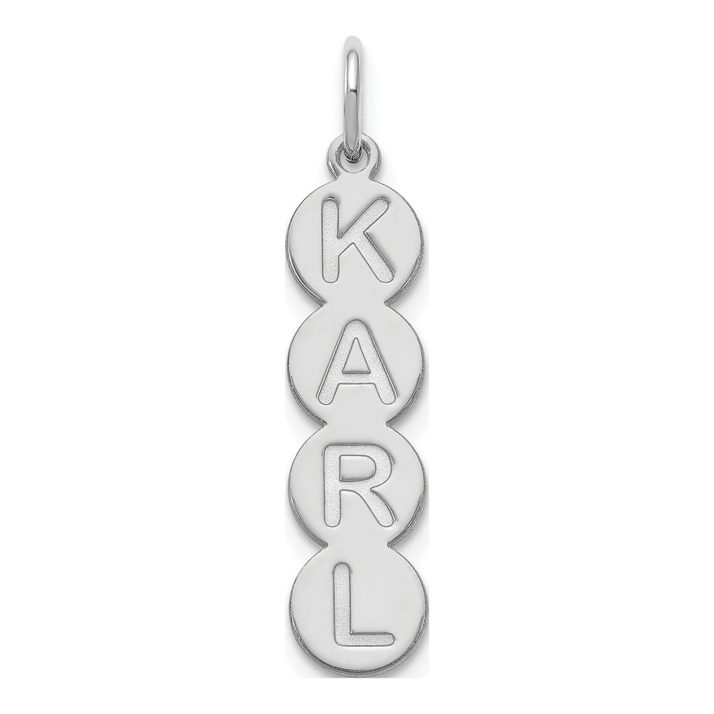 10K White Gold 4-Letter Bubble Pendant