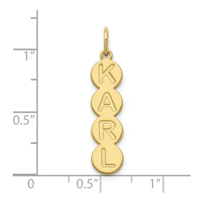 10K Yellow Gold 4-Letter Bubble Pendant – view 2