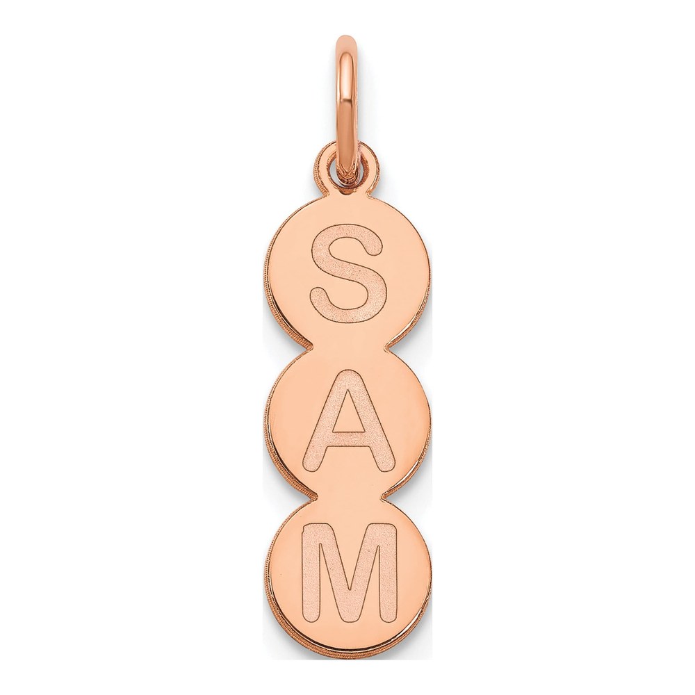 10K Rose Gold 3-Letter Bubble Pendant