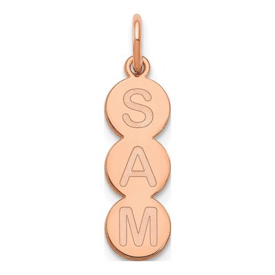10K Rose Gold 3-Letter Bubble Pendant