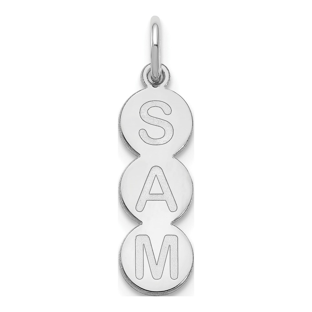 10K White Gold 3-Letter Bubble Initial Pendant