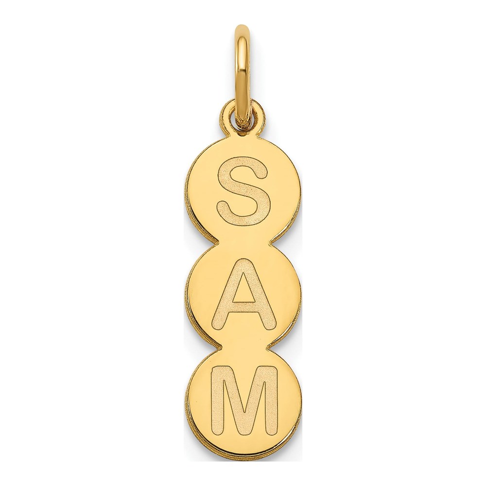 10K Yellow Gold 3-Letter Bubble Pendant