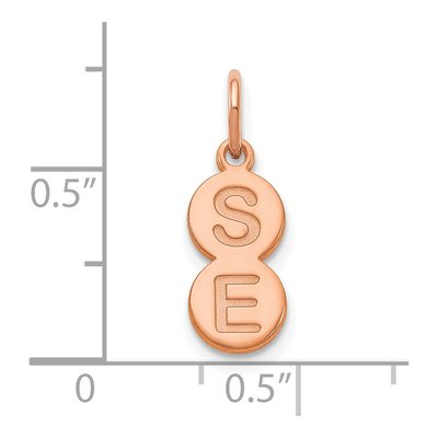 10K Rose Gold 2-Letter Bubble Initial Pendant – view 2