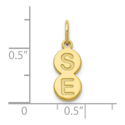 10K Yellow Gold Personalized 2-Letter Bubble Pendant – view 2