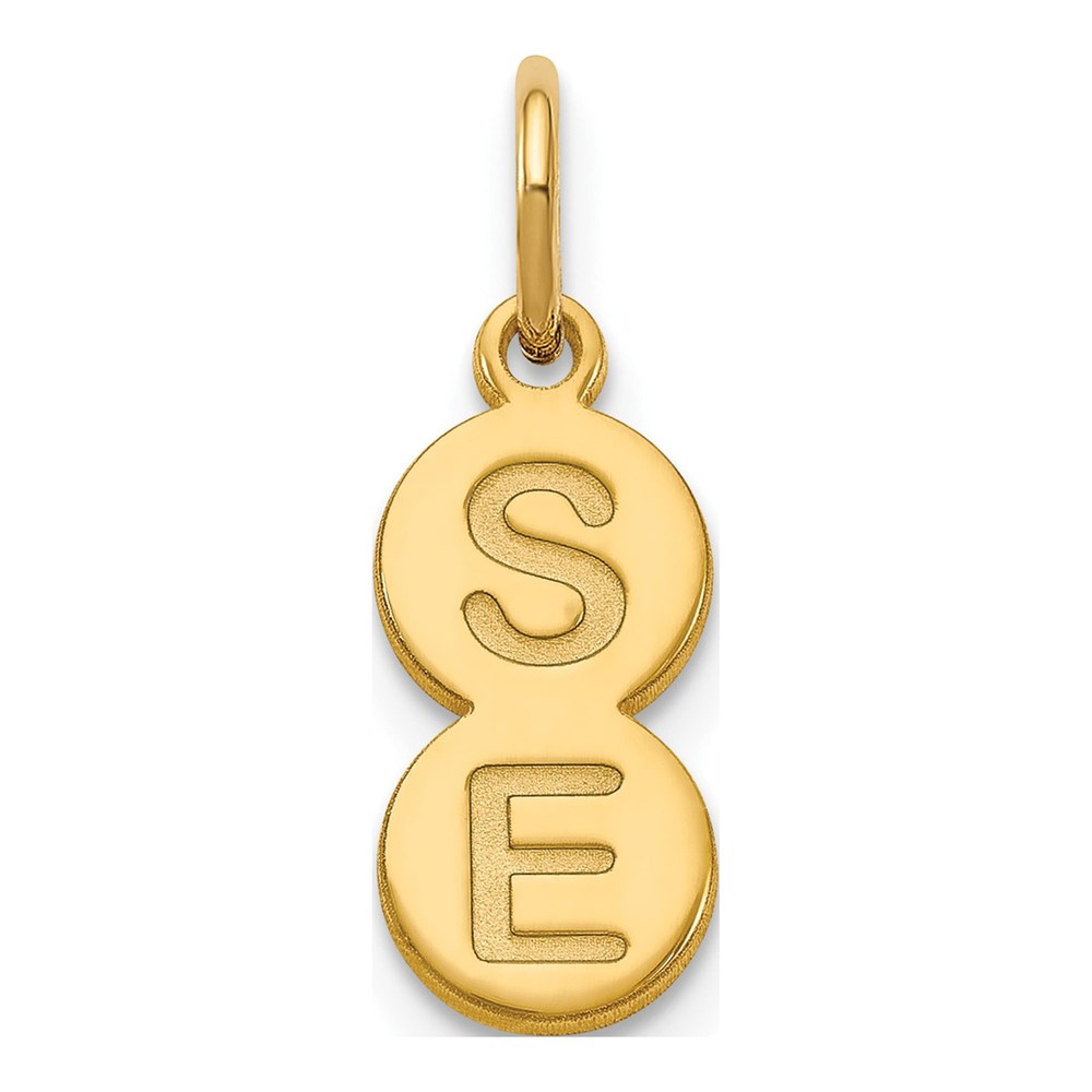 10K Yellow Gold Personalized 2-Letter Bubble Pendant