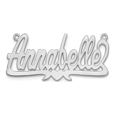 10K White Gold Heart Name Plate Pendant – view 4