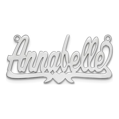 10K White Gold Heart Name Plate Pendant – view 5