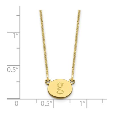 10K Yellow Gold Personalized Oval Initial Necklace – view 3