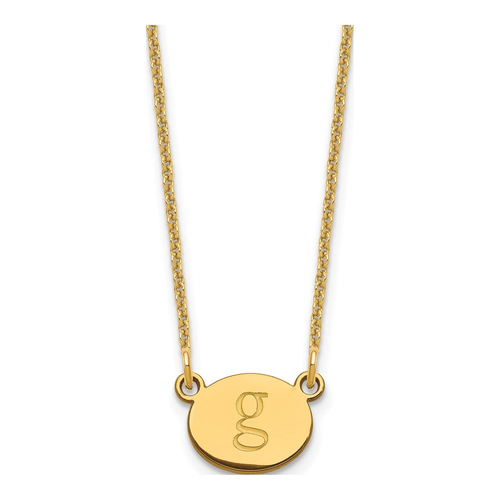 10K Yellow Gold Personalized Oval Initial Necklace