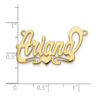 10K Yellow Gold Personalized Heart Name Plate Pendant – view 3