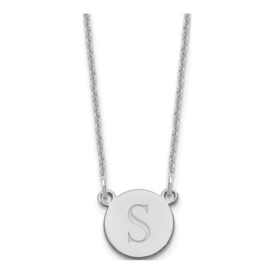 10K White Gold Personalized Initial Necklace