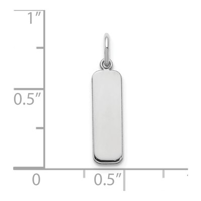 10K White Gold Small Blank Bar Charm – view 2