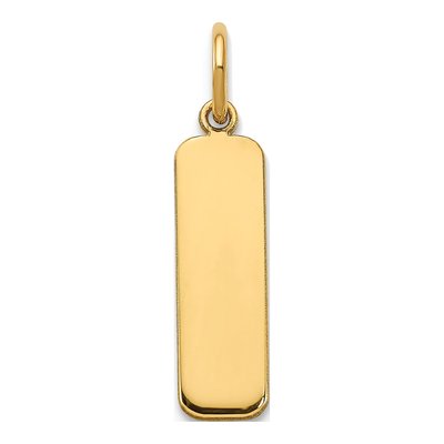 10K Yellow Gold Small Blank Bar Charm