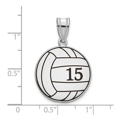 10K White Gold Personalized Volleyball Pendant – view 2