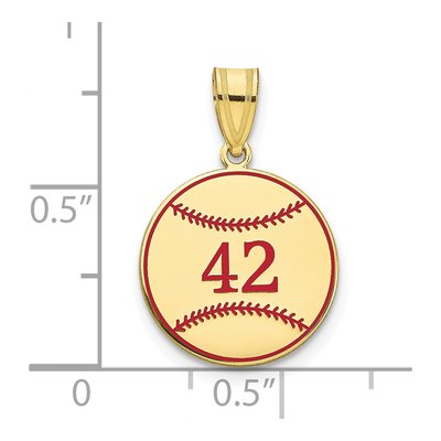 10K Yellow Gold Personalized Baseball Pendant – view 2