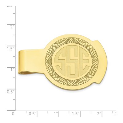 10K Yellow Gold Monogram Money Clip | Personalized – view 3