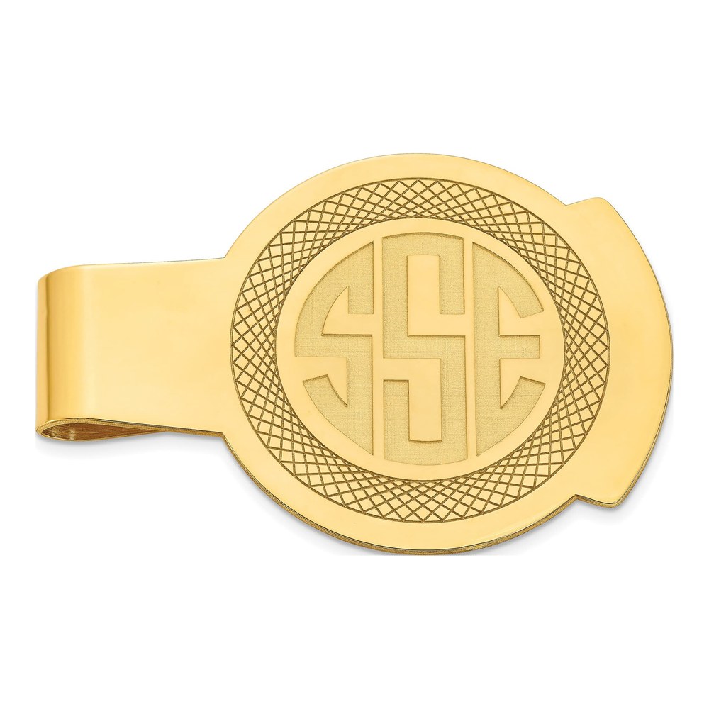 10K Yellow Gold Monogram Money Clip