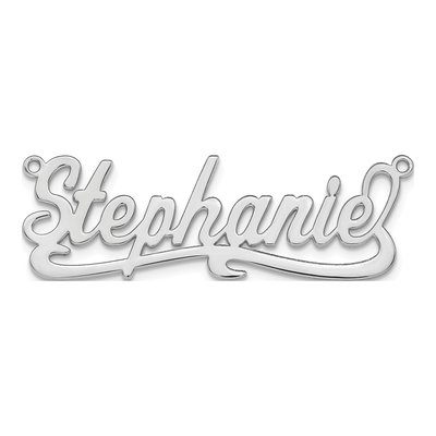 10K White Gold Personalized Name Plate Pendant – view 5