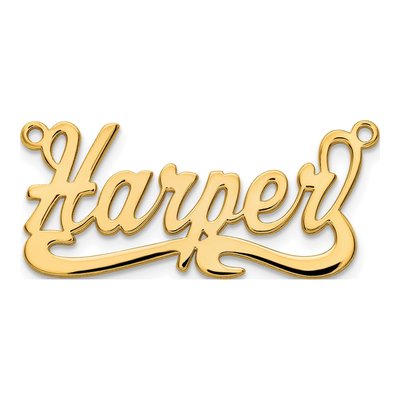 10K Yellow Gold Personalized Name Plate Pendant