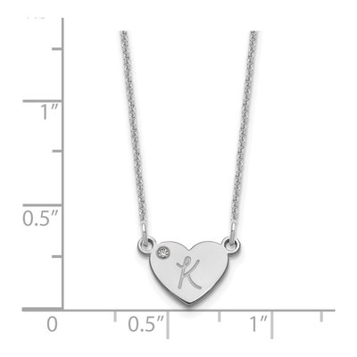 10K White Gold Diamond Initial Heart Necklace – view 3