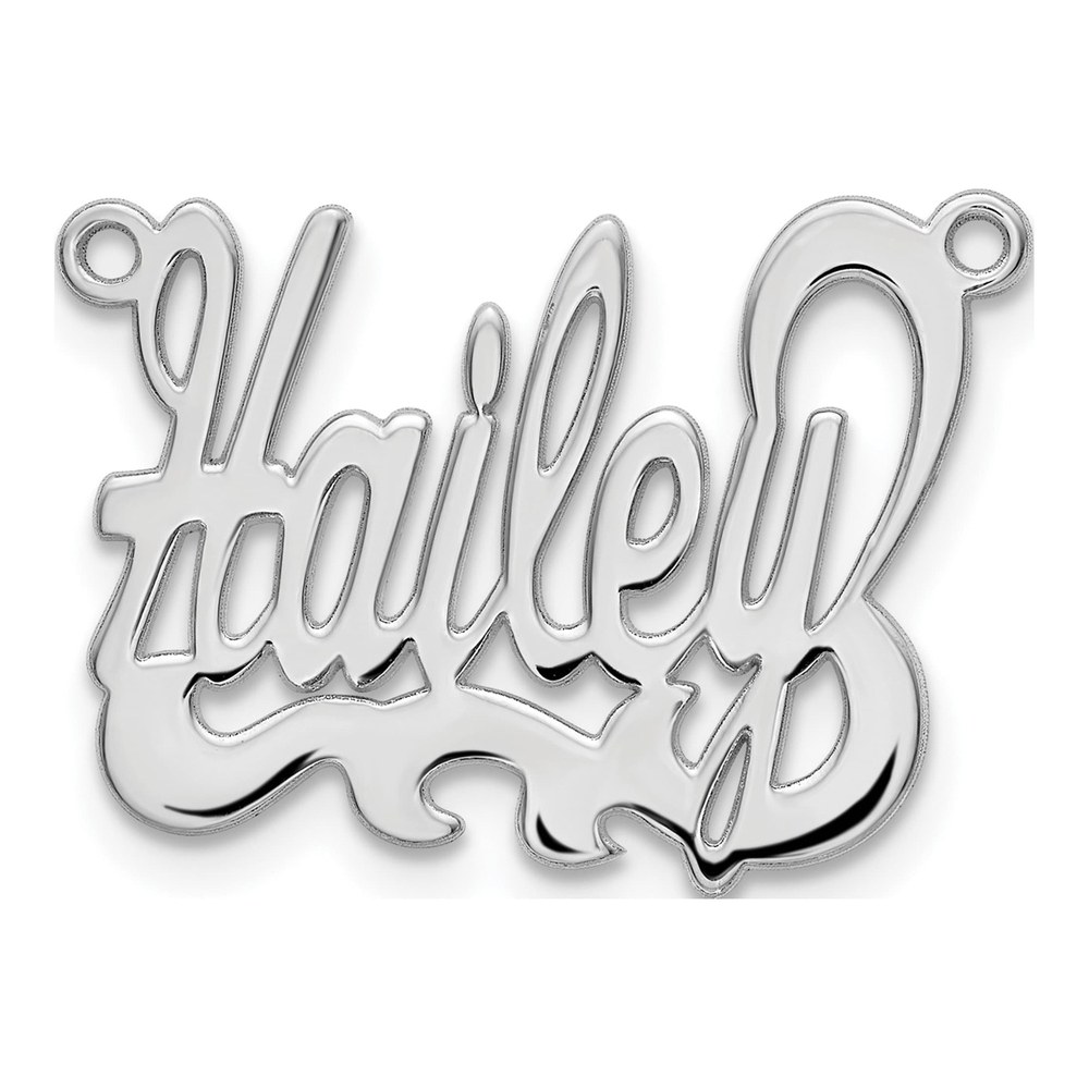 10K White Gold Rhodium-Plated Polished Name Plate