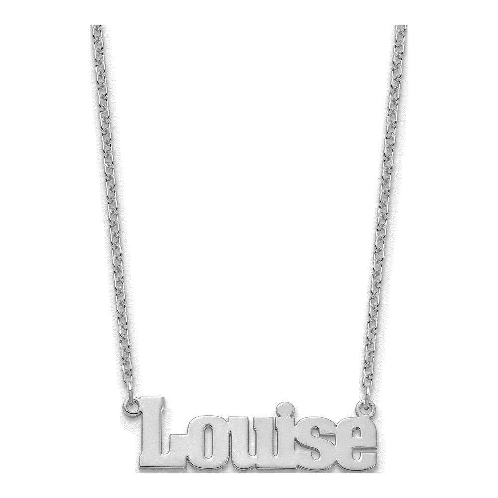 10K White Gold Personalized Name Plate Pendant